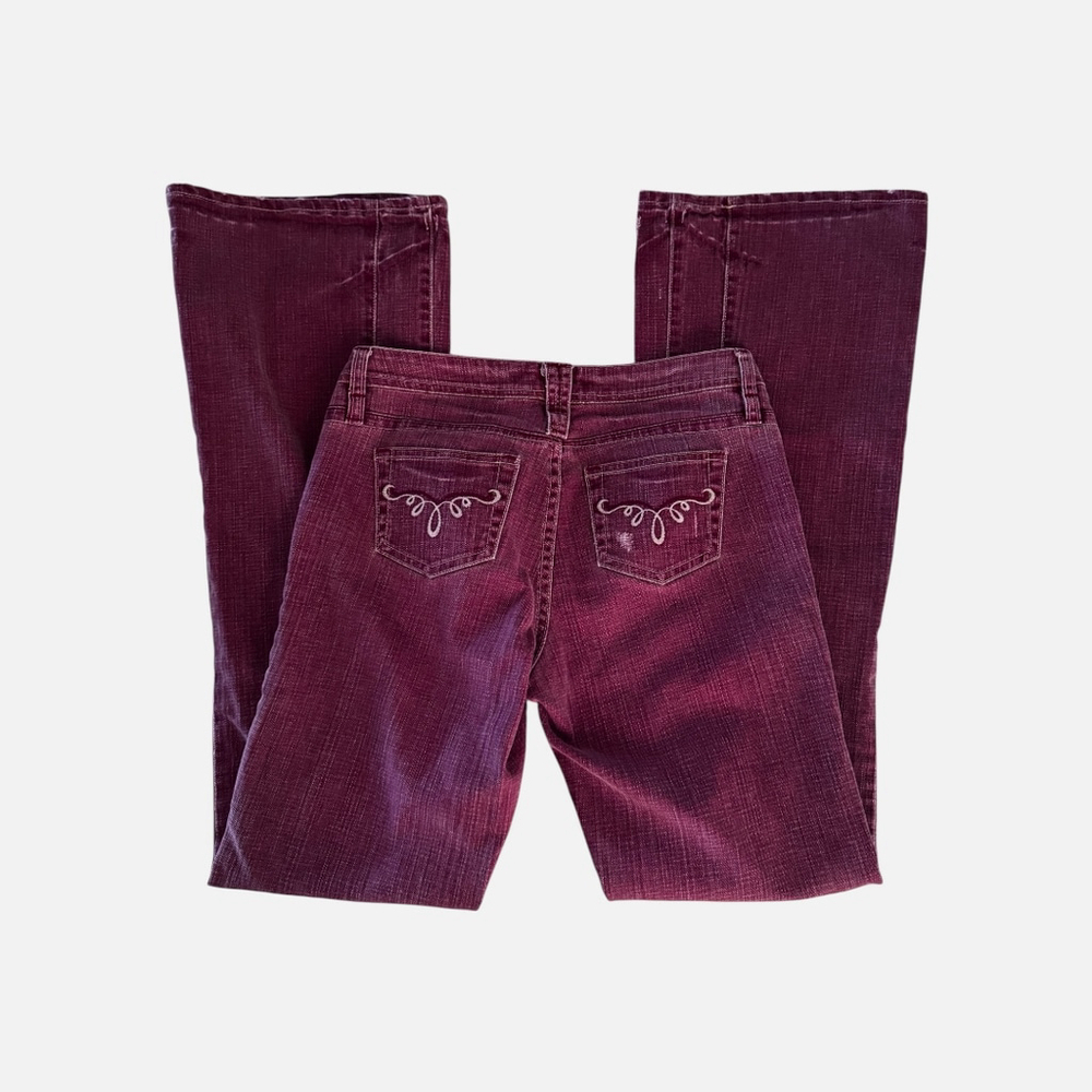 Women's London Jean Flare & Wide Leg Jeans Size 4 Burgundy - Picture 4 of 7